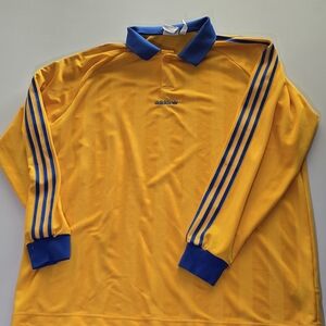 Adidas Yellow and Blue Long Sleeve Shirt